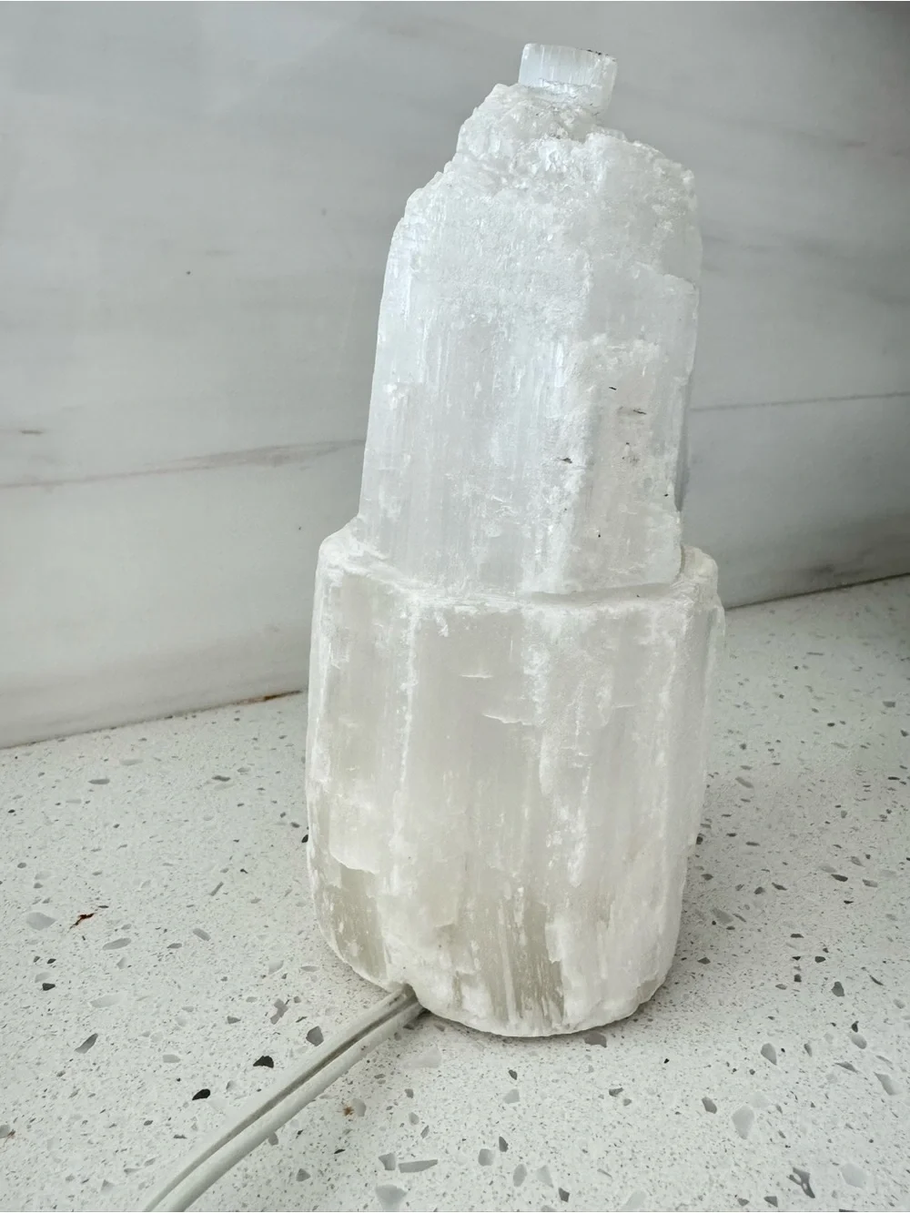 Selenite Crystal Lamp 8”x3”
